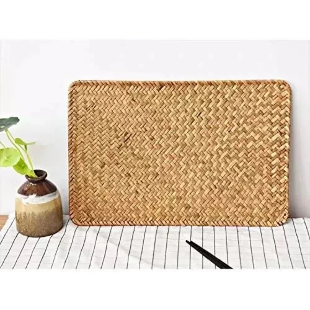 NEW All natural Seagrass Placements Handwoven Set of 6 17”x12” - Picture 2 of 4